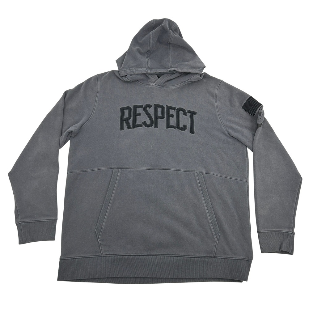 Under Armour Project‎ Rock Hoodie Mens 2XL Gray Respect ColdGear Fleece Pullover